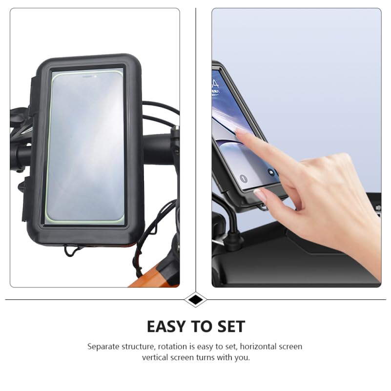 Hemobllo Waterproof Motorcycle Phone Mount with 360° Rotation & Sensitive Touch Screen for Rain, Mud & Vibration Protection — Bike, Motorcycle, Scooter & ATV Handlebars, for Cyclists & Riders