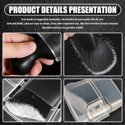 Car Detailing Brushes, Car Cleaning Brush, Auto Interior Soft Bristles Curved Cleaning Brush, Auto Detailing Dusting Tool Universal for Dashboard Air Conditioner Vent Computer (Black White) - color: Black White