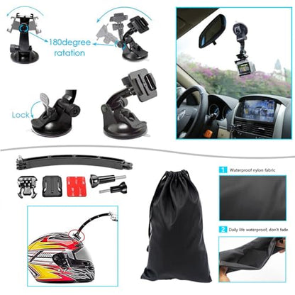 Reflex Camera 59-in-1 Action Camera Accessories Kit Compatible with GoPro Hero 13, 9-12, DJI Osmo Action 2, 3, 4, Pro 5, Insta360 Ace Pro/Ace Pro 2 Akaso and Other Sports Cameras & Durable Case - size: 59-in-1-Kit