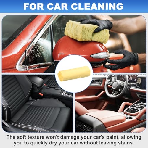 HARFINGTON Car Premium Shammy Cloth 26" x 16.9" PVA Chamois Wash Drying Towel Ultra Absorbent No Scratches in D Shaped Bucket for Cars Motorcycles Glass Countertops Phone Laptop, Yellow - color: Yellow