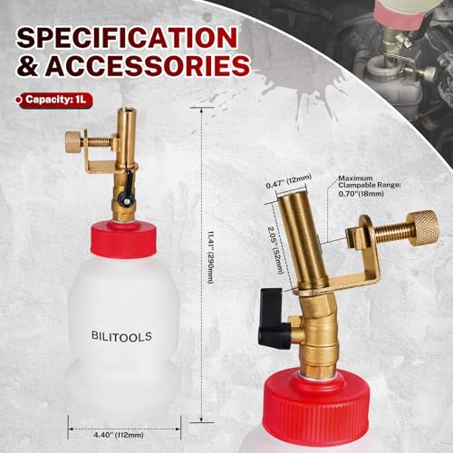 BILITOOLS 1L Brake Fluid Refilling Bottle, Master Brake Cylinder Bleeder Dispensing Automotive Tool, Universal Fit, Easy Operation for Cars, Motorcycles, ABS Systems - style: 1L Brake Fluid Refilling Tool