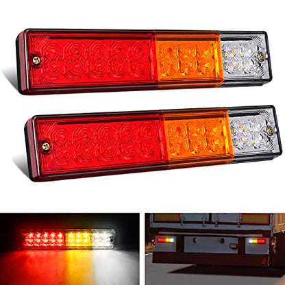 Nilight Trailer Tail Light Bar 2PCS 20LED Brake Running Turn Signals Reverse lights IP65 Waterproof for 10-30V Truck Trailers Caravan Van RV UTV Camper Boat - color: 2Pcs 20LED Trailer Tail Light