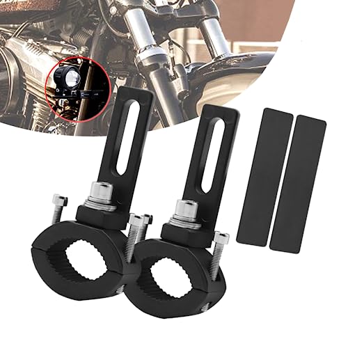 Motorcycle Fog Light Mount Brackets, Motorbike Auxliary Lights Tube Clamp Turn Signal Mounting Clamp Fog Light Holder Adjustable 3.8-5.4 cm Fits Tube 1.8" 2" 2PCS (L) - size: Large