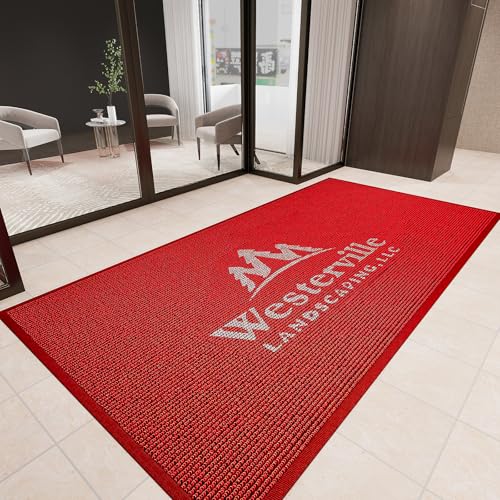 Custom Door Mats Personalized Commercial Floor Mat with Any Logo Text Entryway Welcome Doormat Non-Slip Rugs for Business Indoor Outdoor - size: 2' x 5' (Rectangular)