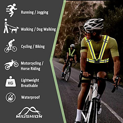 Reflective Vest - Running Vest Reflector, Reflective Running Vest with Safety Straps, High Visibility Reflector - color: P-20pcs Green