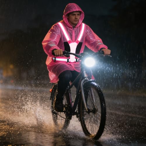 Warning Vest with LED Lights Providing Enhanced in Dark Conditions for Runners and Riders Cyclists Runner Clothing - color: B