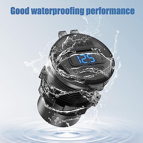 2 PACK 12V USB Car Socket Round USB C 12V Outlet, 3-Port Marine Fast Charger Waterproof Cigarette Outlet Replacement Aluminum with Switch and Voltmeter, Suitable for Boat Golf Cart RV Motorcycle - color: pack of two