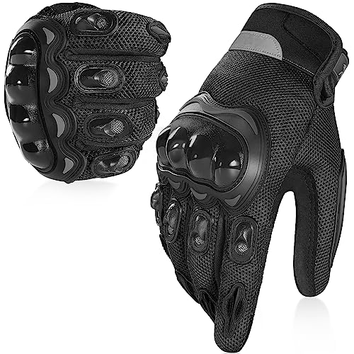 COFIT Breathable Mesh Motorcycle Gloves, Touchscreen Protective Motorbike Gloves for Men and Women BMX ATV MTB Riding, Road Racing, Motocross Racing, Cycling - color: Black, size: X-Large
