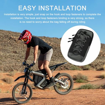 Dirtbike Battery Cover Storage Bag, Motorcycle Front Battery Frame Storage Bag for Surron Light Bee/Talaria/X160/X260/E Ride Pro/Surron Ultra Bee/Rawrr Mantis/Tuttio Soleil 01(Grey)