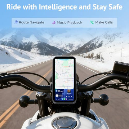 6.25" Wireless Motorcycle CarPlay Screen with Android Auto,Built-in TPMS,IP67 Waterproof Motorcycle GPS Display,OTA Update,Bluetooth Audio,Portrait/Landscape Switch for Riding