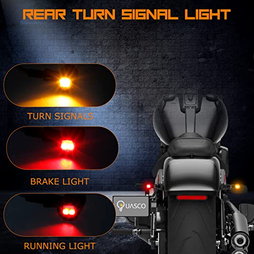 Front Rear Motorcycle Turn Signals Universal LED Turn Signal Kit Mini Blinkers Compatible with Harley Honda Suzuki Triumph Yamaha, Oval, Pack of 4 - color: Front White/Amber+Rear Red/Amber