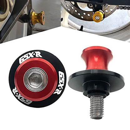 8MM M8 X 1.5 Motorcycle Swing arm Sliders Spools CNC Aluninum Swing Arm Stand Screws 2PCS for Suzuki GSX-R 600 GSX-R 750 GSX-R 1000 (Red)