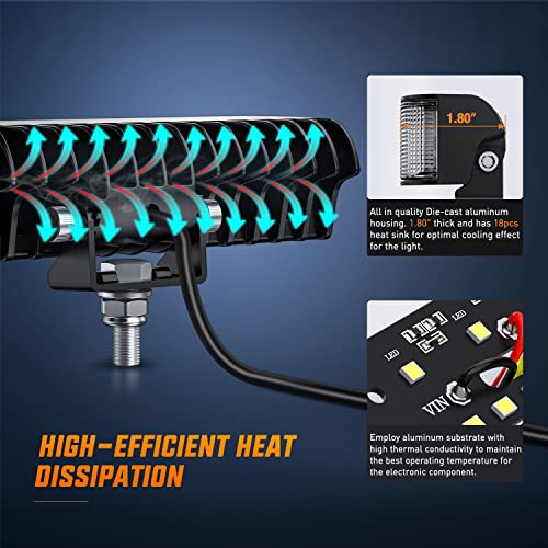 Nilight Side Shooter LED Light Bar / Pods 2PCS 6.5 Inch 60W Flood Spot Beam Combo Fog / Driving Light Work Light for Truck ATV UTV Boat, 2 Years Warranty - color: 2Pcs Side Shooter Lights