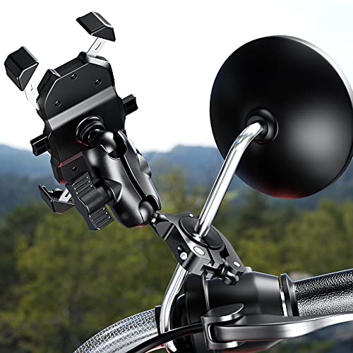 BRCOVAN Aluminum Alloy Handlebar Clamp Mount Base with 1'' TPU Ball | for Rail 0.5'' 0.87'' 1'' 1.125'' 1.26'' in Diameter, Fit for RAM Mounts B Size 1 Inch Ball Double Socket Arm, Tool-Less - style: R18-Set of 1