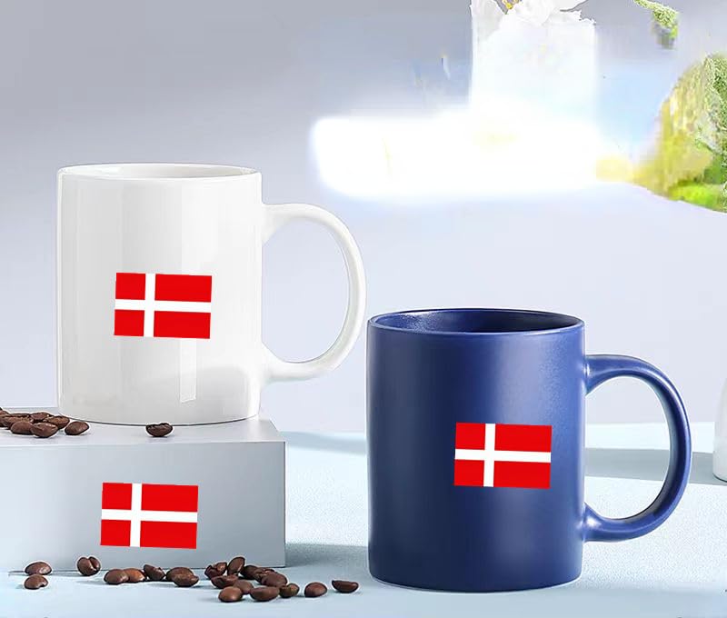 4 PCS Flag Stickers - Denmark Flag Stickers Decals for Cup Computer Laptop Car Bumper Window Helmet Musical Instrument with Smooth Surface - size: Denmark