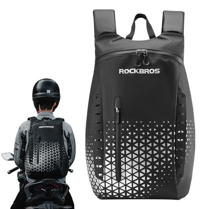 ROCKBROS Motorcycle Helmet Backpack, 14.5L Large Capacity Helmet Bags with Reflective Symbol, Waterproof Storage Bag Luggage Bag