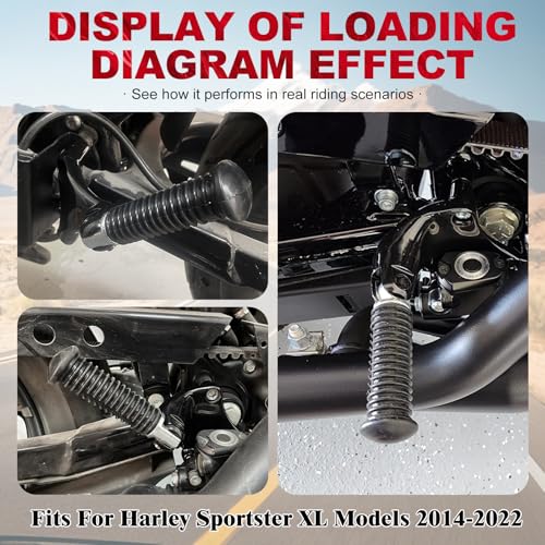 Motorcycle Rear Passenger Footpeg Mount Pedal Fit For Harley Sportster XL 1200 Iron 883 Forty Eight XL1200X 2014-2022 Super Low XL1200V Roadster XL1200CX XL883N XL1200T (For 2014-2022)