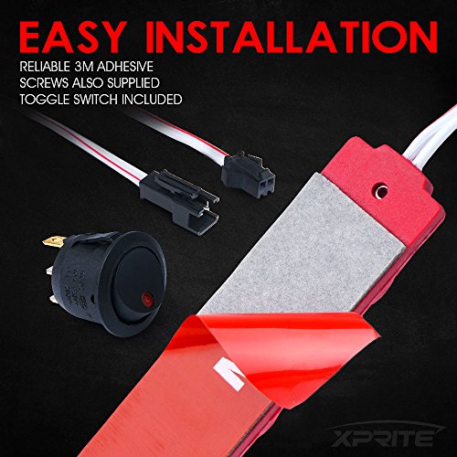 Xprite Red LED Truck Bed Light Kits Rock Lights with On/Off Switch, for Pickup Footwells, Running Boards, Cargo, Under Car, Tonneau Cover, Rail Lighting - color: Red
