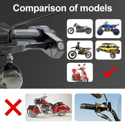 JAGASOL Motorcycle Lock 'Combo Anti Theft Lock' for Motorbike, Scooters, ATV & Dirt Bike - color: Black