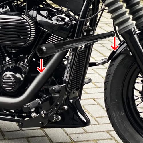 Mofun Gloss Black Highway Engine Guard Crash Bar Compatible with Harley Softail 2018-2025, Front Crash Bar Fit Street Bob FXBB Fat Boy FLFB/S Heritage FLHC/S Breakout Low Rider S FXLRS