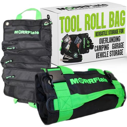 Off-Road Tool Roll Organizer - Heavy-Duty 600D Roll-Up Bag with 3 Rip-Away Zipper Pockets & 1 Built-in Pocket - Versatile Tool Storage for Overlanding, Bag Organizer, Camping, Garage & Vehicle Storage