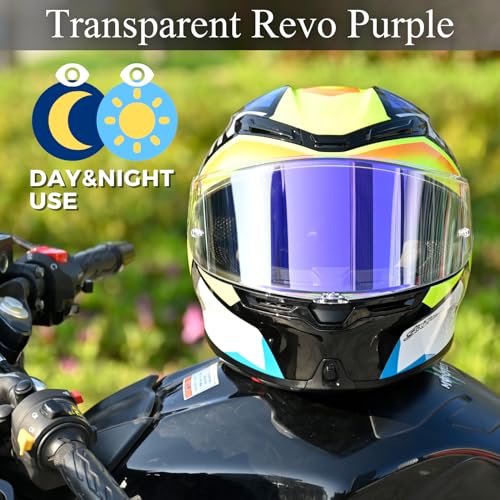 Compatible With K6S Visor K6 Face Shield Replacement Tinted Visor Helmet Accessories (Transparent Revo Purple) - color: Transparent Revo Purple
