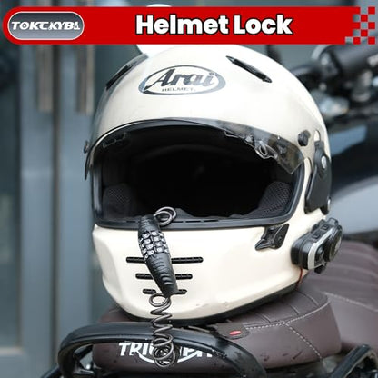 Motorcycle Lock, Heavy Duty Anti Theft Helmet, Brake and Handlebar Lock, Universal for Motorcycles, ATVs, Dirt Bikes, Mopeds, Scooters, Red - color: Red