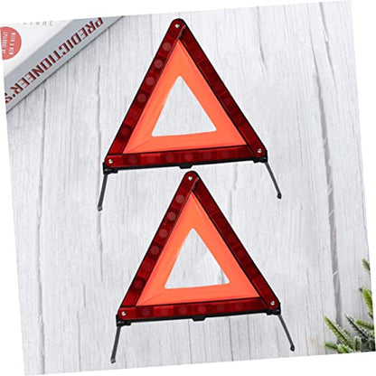 OUNONA 2pcs Safety Triangle Warning Signs Emergency Roadside Kit Vehicle Decals for Car SUV Truck - size: 43.5X37cm
