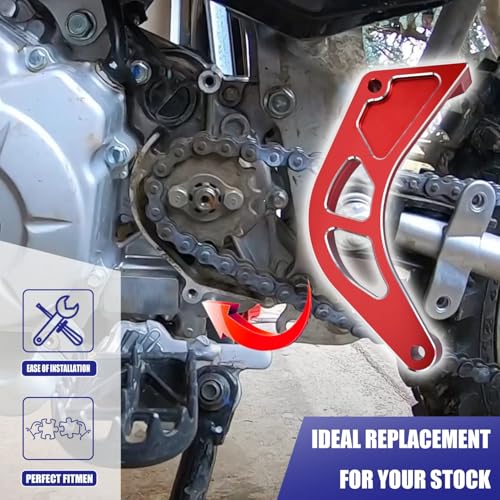 Canitu Red Front Sprocket Cover Guard,Motorcycle Aluminum Chain Guard Sprocket Engine Drive Cover Case Saver Protector Engine Case Protection for Honda CRF110 2013-2024 - color: Red