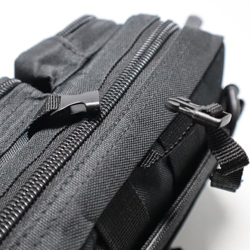 Tactical Molle Utility Pouch, Compact EDC Tool Pouch Bag Tactical Phone Pouches Medical EDC IFAK Pack Mini Waist Pouches - color: Black
