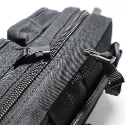 Tactical Molle Utility Pouch, Compact EDC Tool Pouch Bag Tactical Phone Pouches Medical EDC IFAK Pack Mini Waist Pouches - color: Black