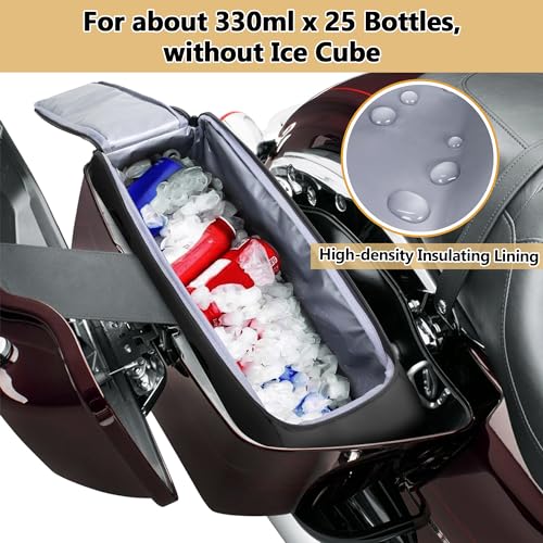 HODRANT Leakproof Motorcycle Saddlebag Cooler Bag, Insulated Saddle Bag Insert Cooler Compatible with Harley Davidson 1993-2022 Touring Hard Saddlebag, Waterproof Motorcycle Beverage Cooler Bag, 1 Bag