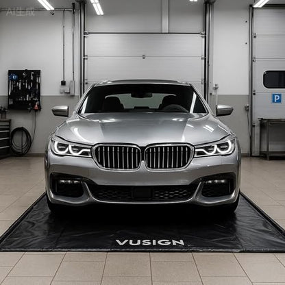 VUSIGN Containment Mat, 7'9" x 18' Non-Slip Garage Floor Mat, Heavy Duty Waterproof Garage Protection from Snow Rain Mud for Cars SUVs Trucks - size: 216"L x 93"W x 1.8"Th