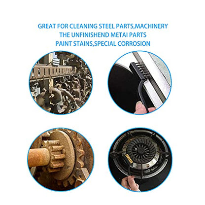 9pcs Wire Brush Set, Rust Paint Metal Cleaner, Cleaning Welding Slag and Rust, Handy Steel/Nylon/Brass Brush Set Suitable for Cleaning Welding Slag and Rust