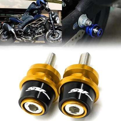 FOR SV650 SV650S 2024 CNC Aluminum Alloy 8MM Swingarm Spools Slider Stand Screw sv650 sv650s 2018-2024 Motorcycle Accessories (Gold) - color: Gold