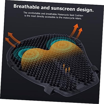 Breathable Motorcycle Seat Cushion Silicone Slip Cooling Pad Comfortable Motorcycle Seat Cover for Long Ride Heat Insulation Sunscreen Motorbike Saddle