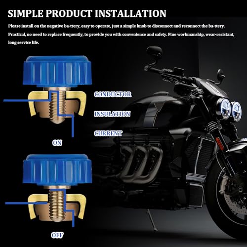 Motorcycle Battery Switches, Battery Terminal Connectors, Anti-Leakage Battery Master Disconnect Cut Off Switch, Electrical Disconnect Switches Car Accessories for Car Boat Rv Truck ATV SUV