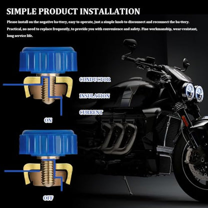 Motorcycle Battery Switches, Battery Terminal Connectors, Anti-Leakage Battery Master Disconnect Cut Off Switch, Electrical Disconnect Switches Car Accessories for Car Boat Rv Truck ATV SUV