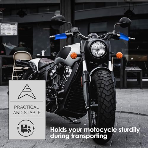 Kzinrft Motorcycle Handle Strap is Easy to Adjust and Can Maintain Vehicle Stability and Safety During Transportation, Suitable for All Tricycle Bike ATV Scooter (Blue) - color: blue
