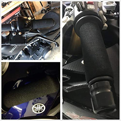Grip Covers for Big Hands Thicken Your Grips Snug Fit Over 1.2-1.4 inch Grips on Harley BMW Yamaha Honda Kawasaki Suzuki Triumph Can-Am Spyder 5 inch Long Black Fat Foam