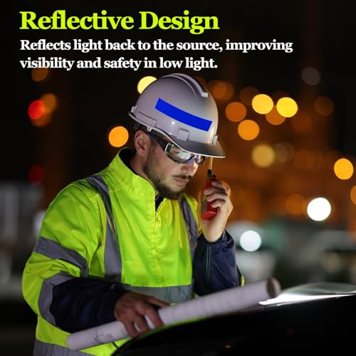 PATIKIL Hard Hat Reflective Stickers, (5 x 6 Inch, Blue) (7 Pcs), Retro Reflective Safety Tape Durable Adhesive Helmet Stickers, Suit for - Hard Hats/Helmets/Mailboxes