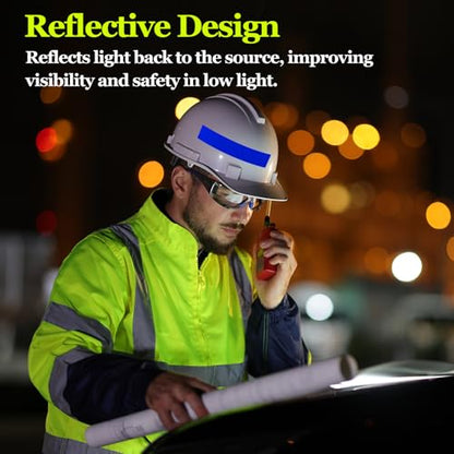 PATIKIL Hard Hat Reflective Stickers, (5 x 6 Inch, Blue) (7 Pcs), Retro Reflective Safety Tape Durable Adhesive Helmet Stickers, Suit for - Hard Hats/Helmets/Mailboxes
