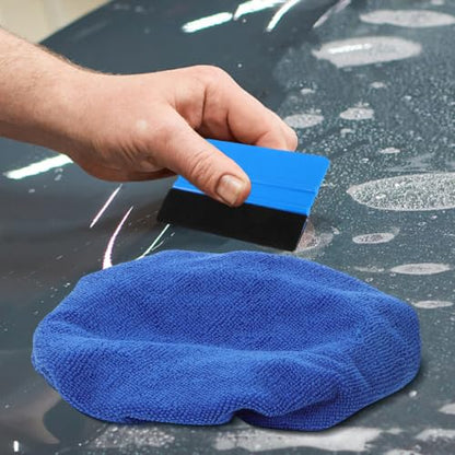 SOIMISS 9pcs Coral Fleece Car Buffer Pads Kit for Waxing and Car Detailing, Soft and Gentle Plush Fiber Buffing Bonnet Covers for Motorcycle and Bicycle Polisher