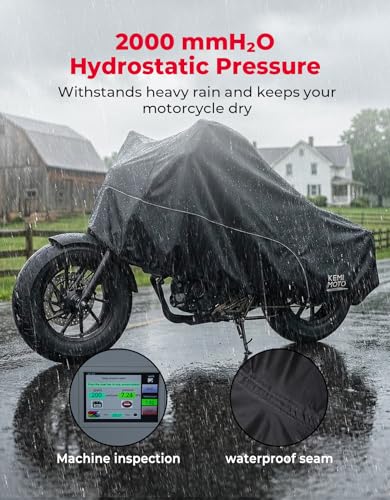 KEMIMOTO Motorcycle Half Cover Outdoor Waterproof Storage Bag Fit Lightweight Fit for Rebel CMX300 500 1100 Sportster Iron 883 Shadow Vulcan S Boulevard S40 Rain Snow Dust Protection Cover - size: Cruiser
