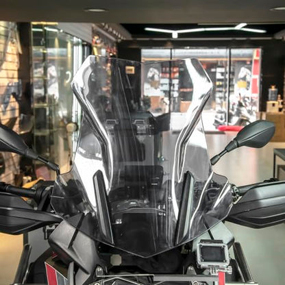 Motorcycle Tall Windscreen Windshield Screen Shield Wind Deflector Compatible with B.M.W R1200GS LC R 1200GS ADV 2014-2018 R1250GS R 1250GS Adventure 2018-2023 (Light Smoke) - color: Light Smoke