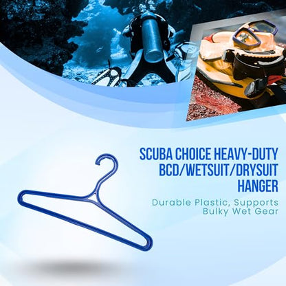 Scuba Choice Wetsuit & Drysuit Hanger – Heavy-Duty Hanger for BCD, Wetsuits & Scuba Gear Storage, Drying & Organization - color: Blue (Wide-shoulder)