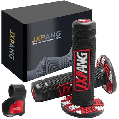 7/8" Motorctcle Handlebar Grips, Non Slip Dirt Bike Hand Handlebar Glue Left & 22mm Right & 24mm Universal for Motercross Most Pit Bike ATV UTVKLX KX EXC XC SX CRF CR YZ WR - color: Style-A-Red