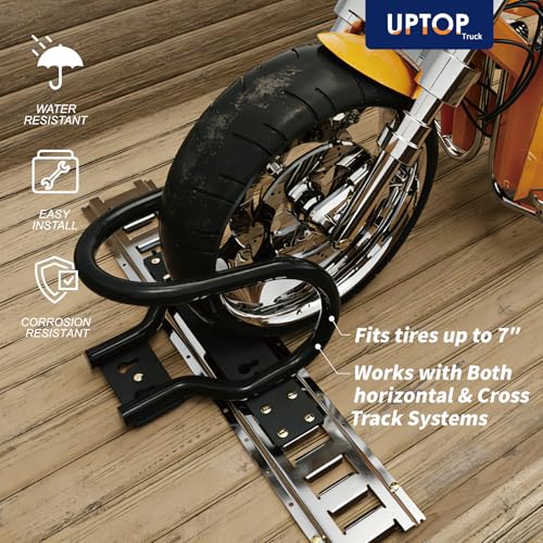 UPTOP Motorcycle Wheel Chock Steel for E-Track/X-Track System, Fits Up to 7” Wide Tires