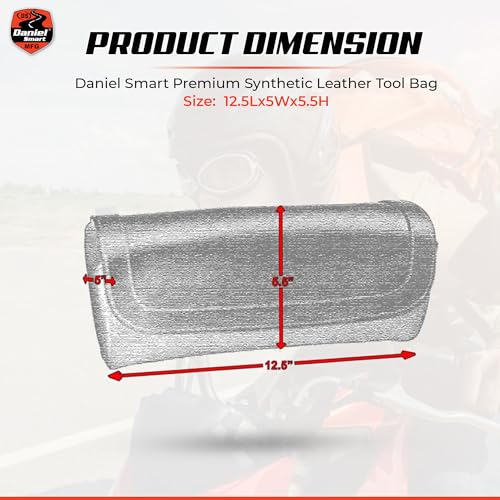 Daniel Smart Motorcycle Large Tool Bag - Premium Synthetic Leather with Classic Black Design - style: Ds5701