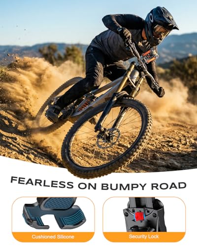 Zewdov 2026 Motorcycle Phone Mount Holder with Quick Install Clamp, Strong Grip & Anti-Drop Bike Phone Holder for Bicycle/ATV/Scooter Handlebar, 1S Security Lock Fits for iPhone/Samsung 4.7-6.8" - style: Without Vibration Dampener